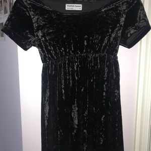 American Apparel - Black Velvet Babydoll Dress